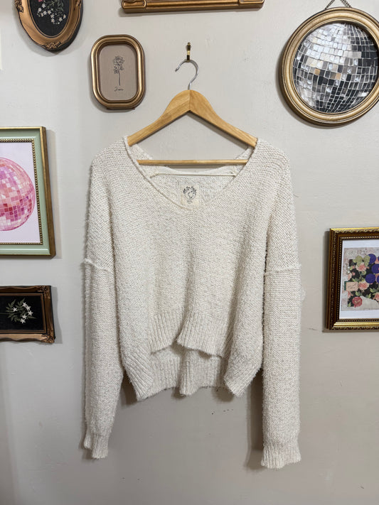 Medium Eco Theo Shaggy Vneck Sweater