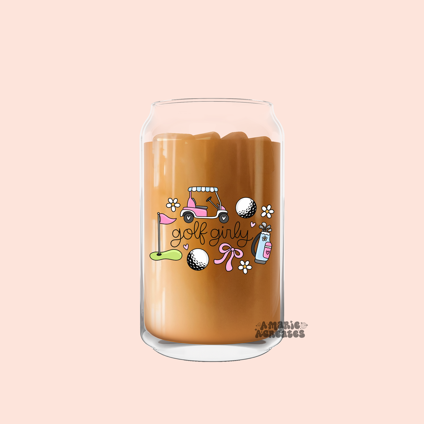 Golf Girly Glass Cup