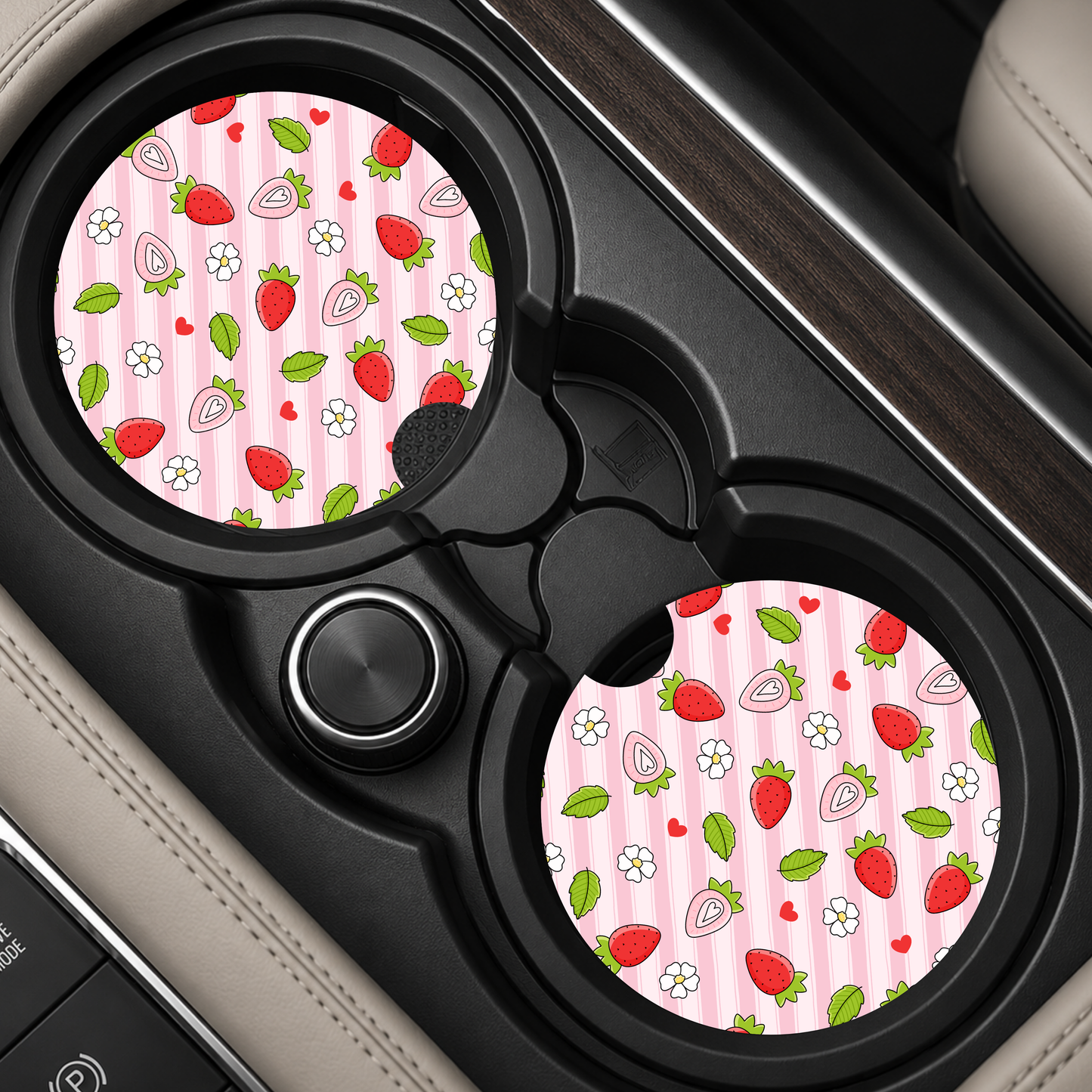 Strawberries Car Coaster