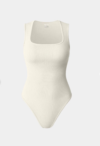 XXL Cream Ribbed Bodysuit