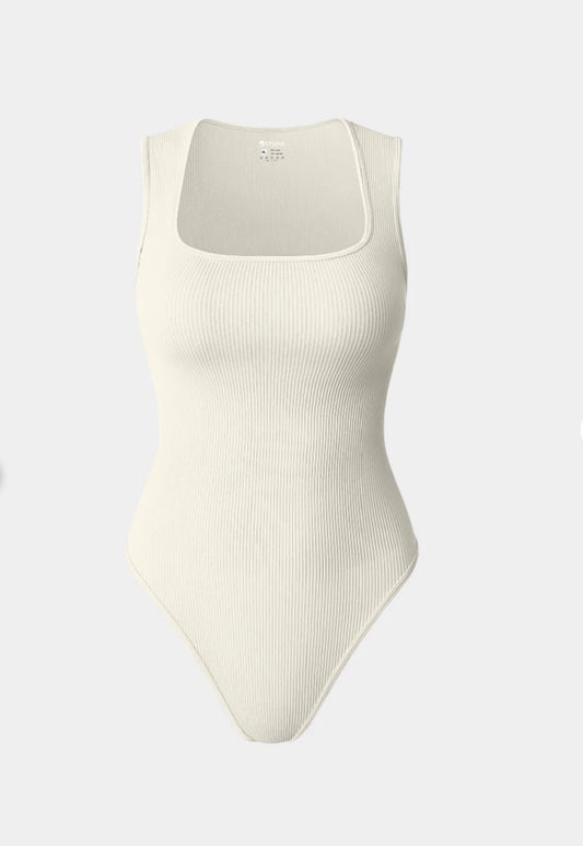 XXL Cream Ribbed Bodysuit