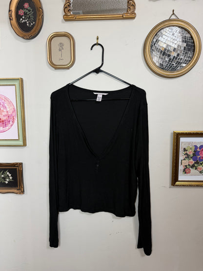 XL Black Sleepwear Long Sleeve