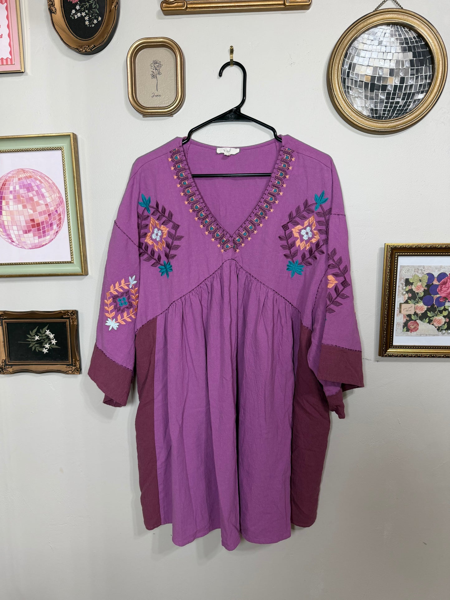 Large Purple Embroidered Dress