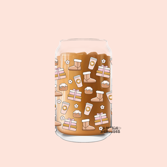 Softie Girl Fall Glass Cup
