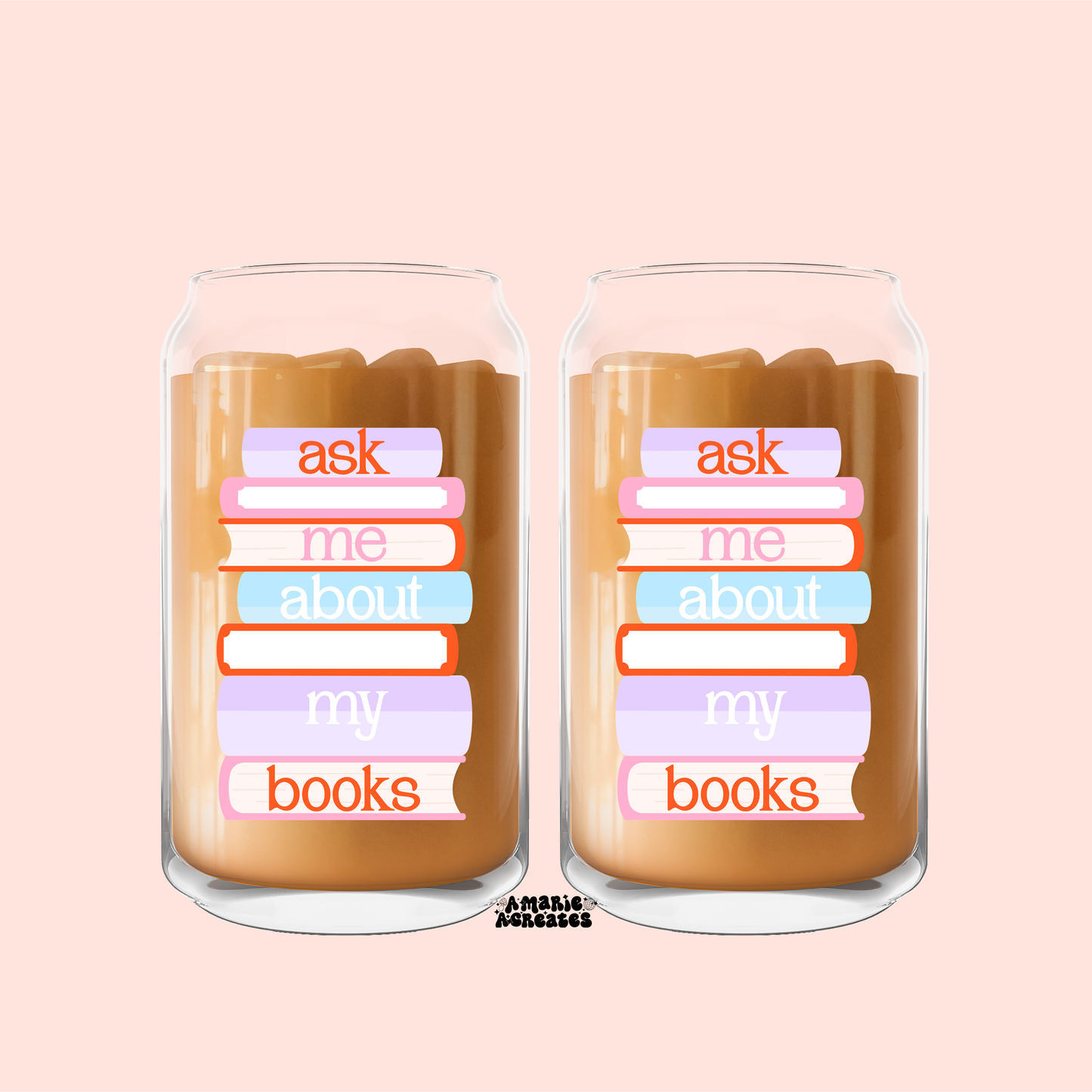 Ask Me About My Books Glass Cup