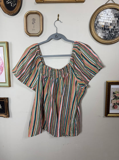 Large Colorful Striped Top