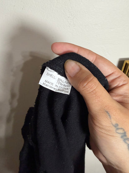 XXL Black Linen Pants w/ Smocked Waist