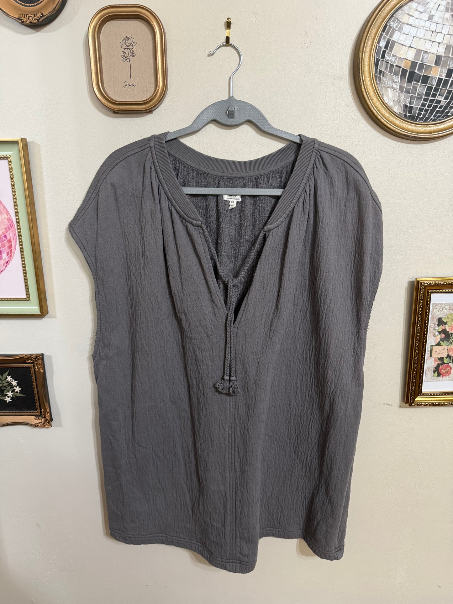 Large Gray Gauze Top