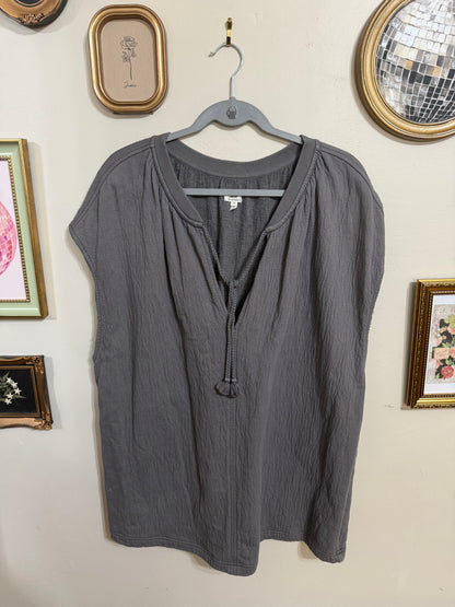 Large Gray Gauze Top