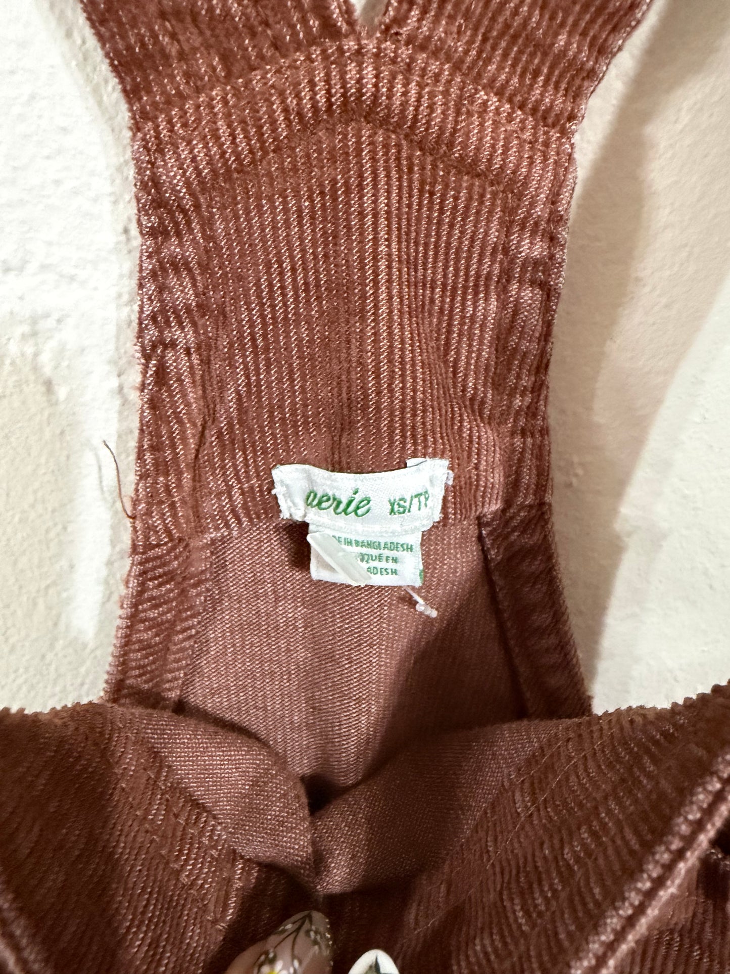 XS Brown Corduroy Overalls