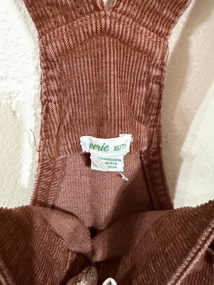 XS Brown Corduroy Overalls