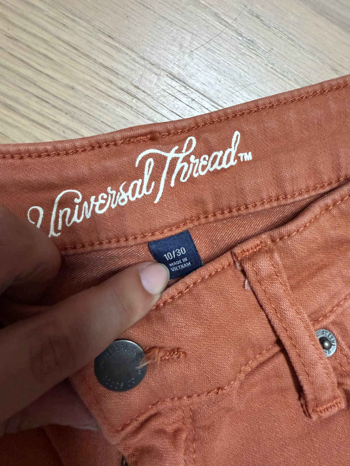 10/30 Burnt Orange High Rise Midi Shorts