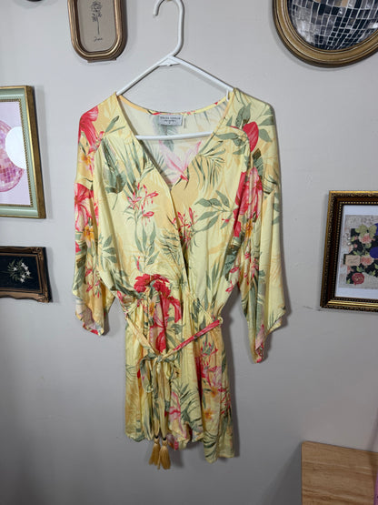 Medium Floral Yellow Mini Dress