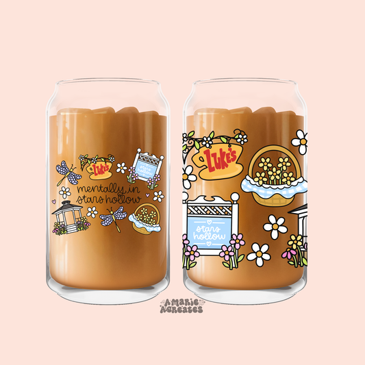 Mentally In Stars Hollow Glass Cup
