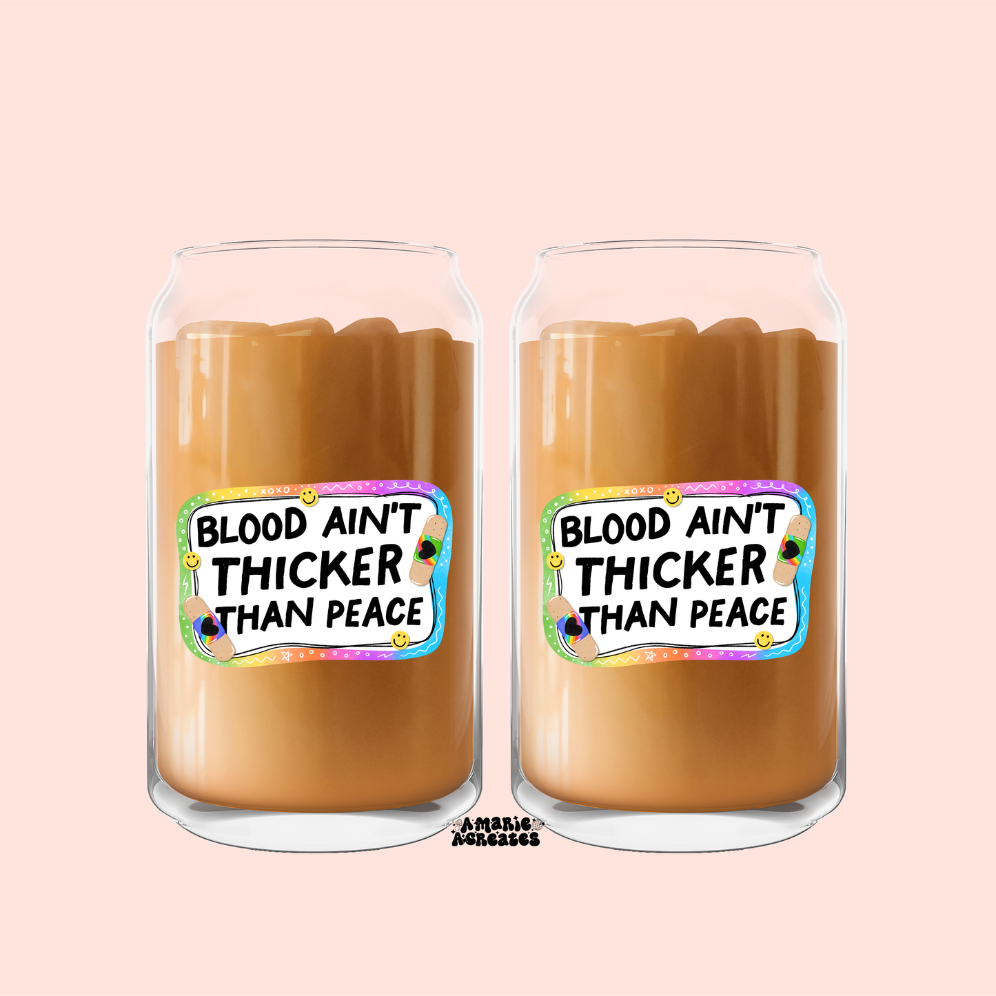 Blood Aint Thicker Than Peace Glass Cup