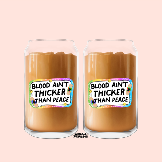 Blood Aint Thicker Than Peace Glass Cup