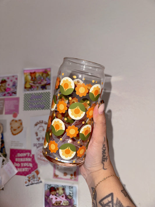 70s Wallpaper 20oz Glass Cup