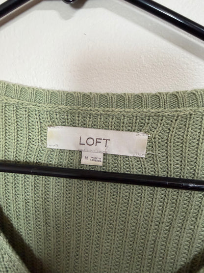 Medium Green Knit VNeck Sweater