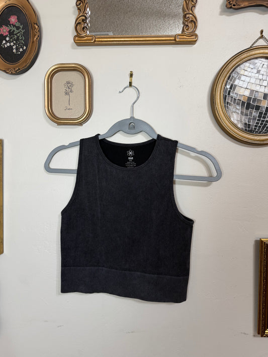 Best L/XL Grey/Black Ribbed Tank