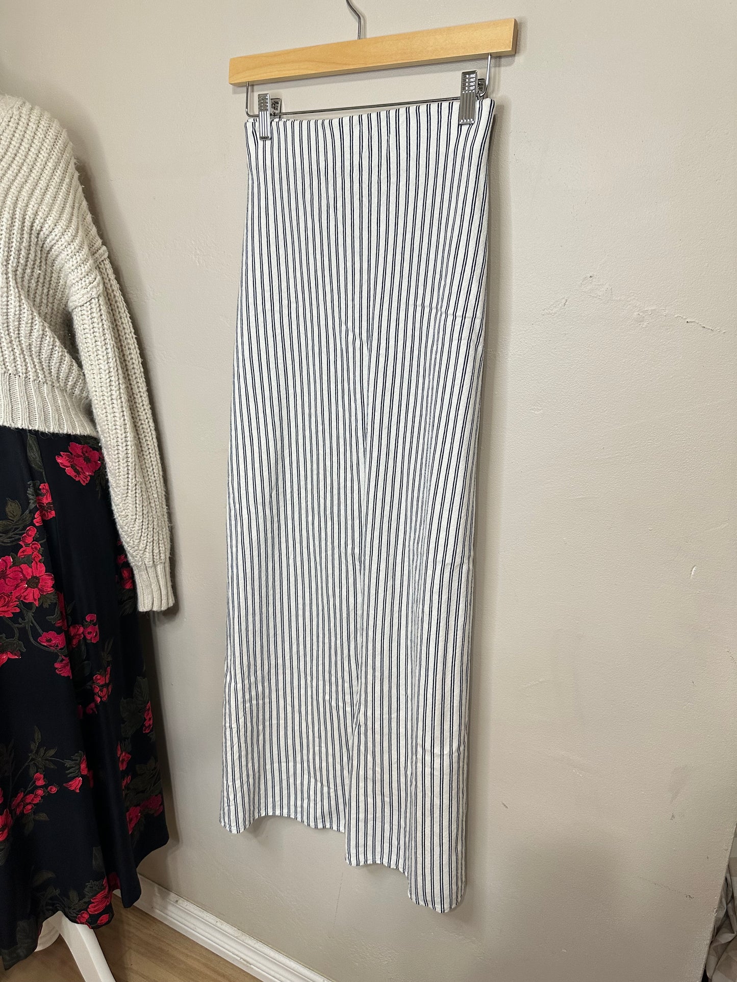 Large Blue Striped Skirt