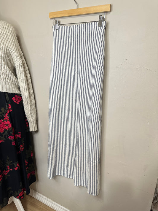 Large Blue Striped Skirt