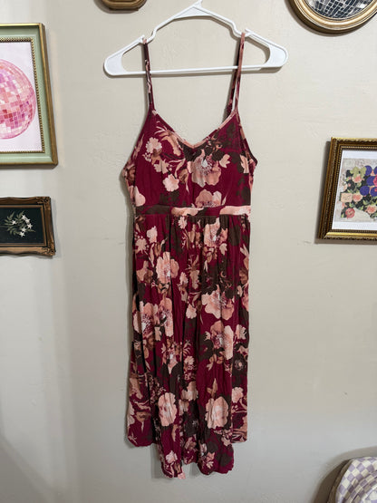 Large Floral Burgundy Sleeping Dress