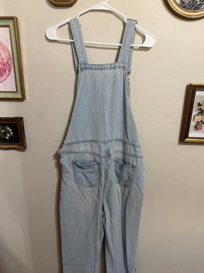 Medium Floral Painted Denim Overalls