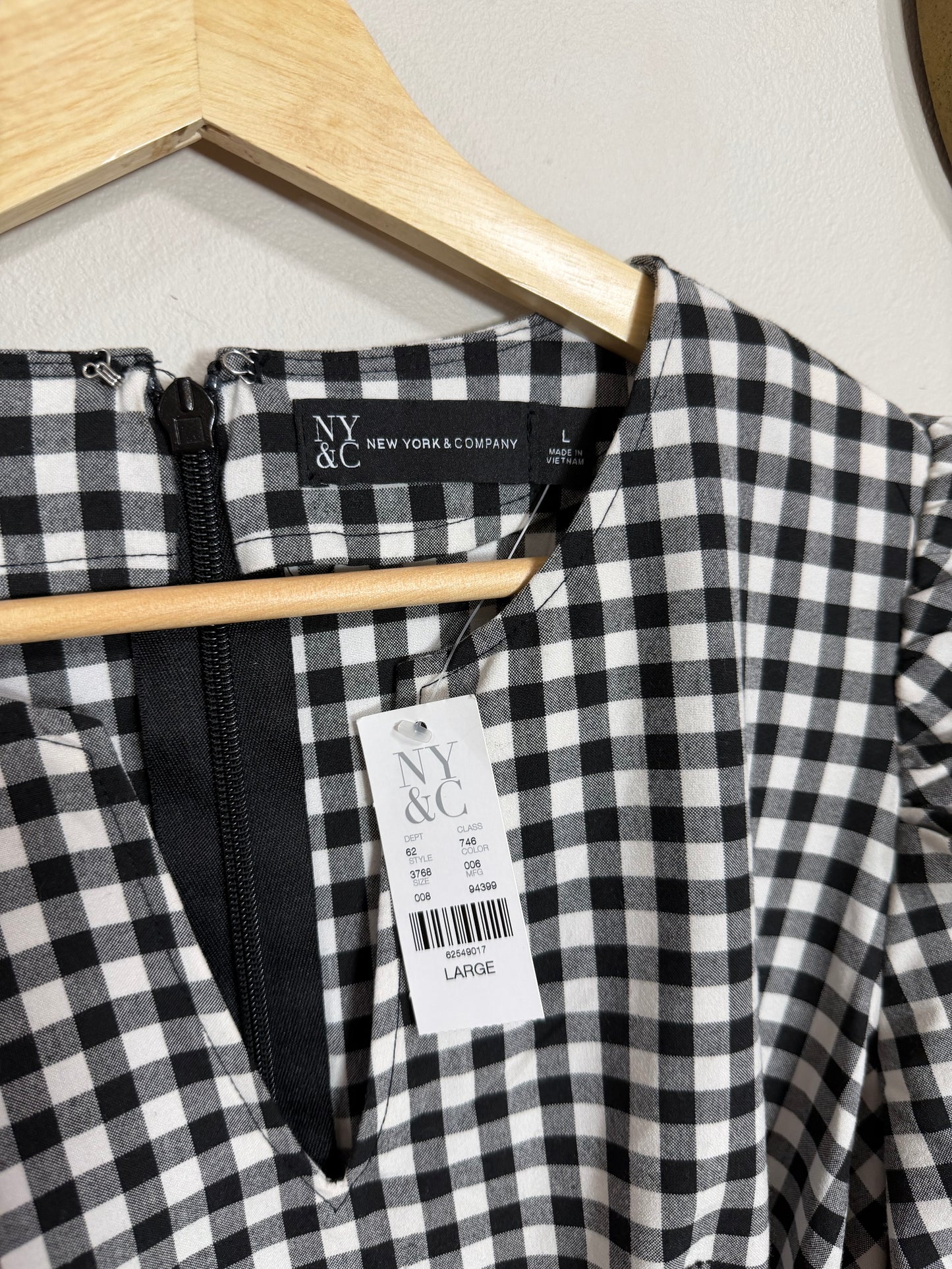 Large NWT Gingham Jumpsuit