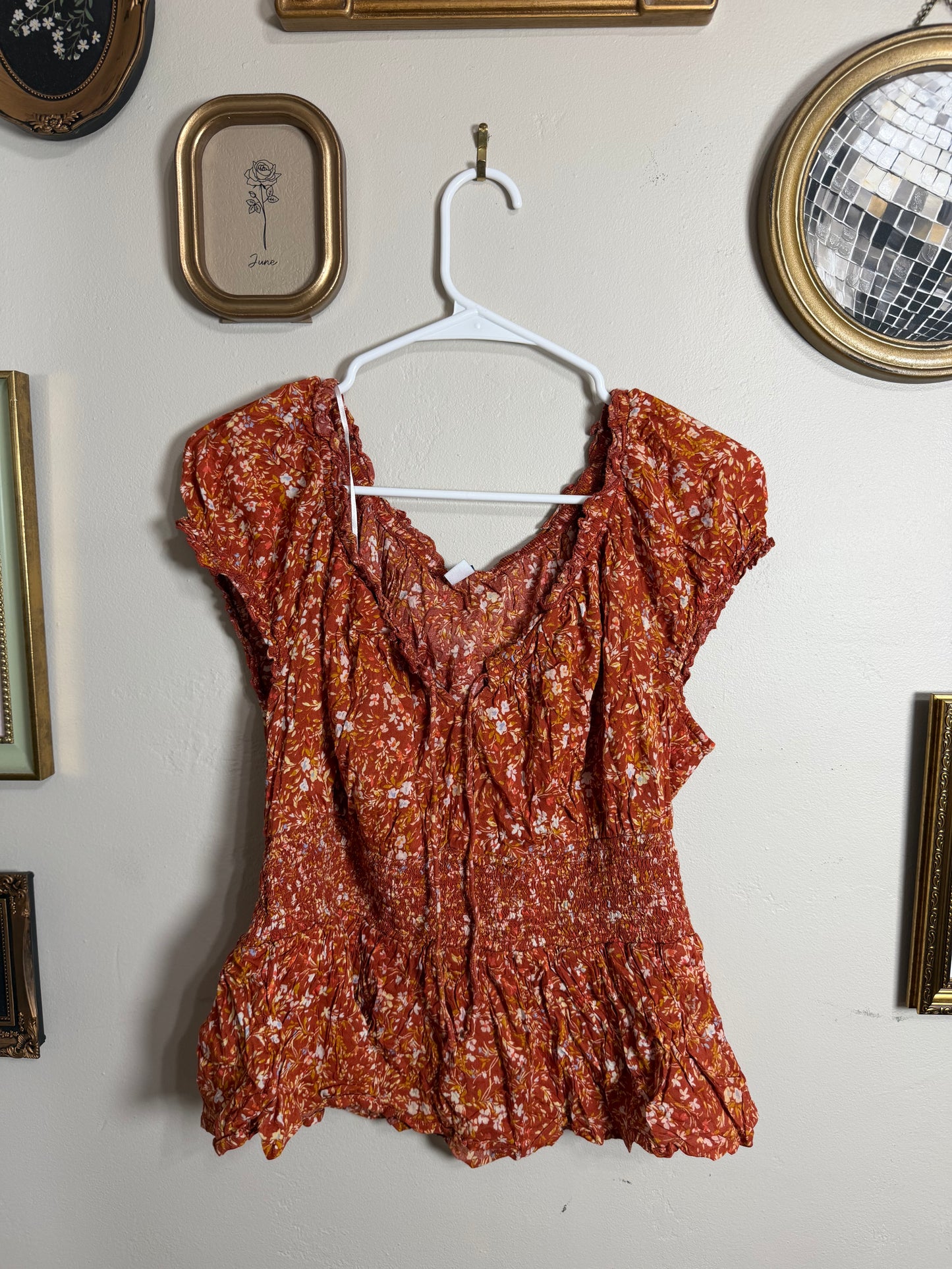 Large Fall Floral Blouse