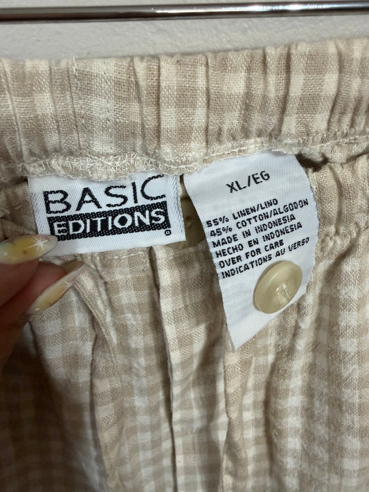 XL Tan Gingham Pants