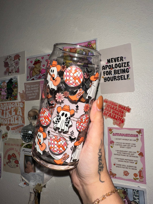 Howdy Ghost 20oz Glass Cup