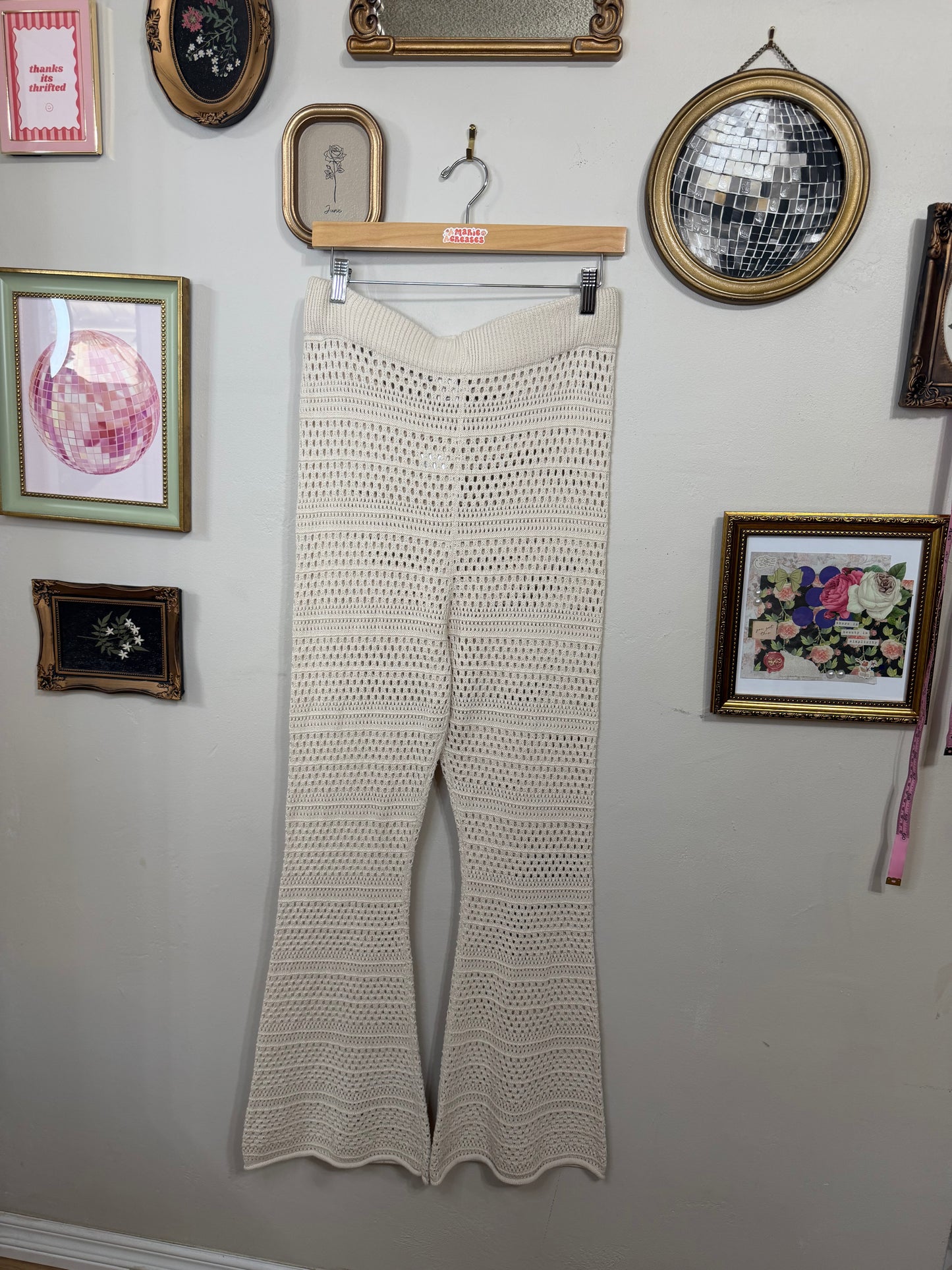 Large Crochet Flare Pants