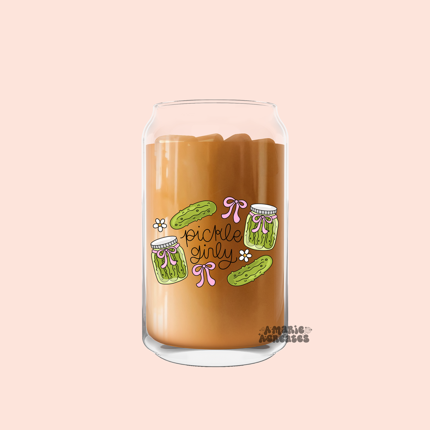 Pickle Girly Glass Cup