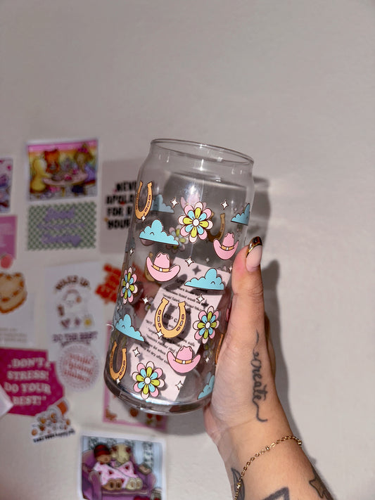 Western Vibes 20oz Glass Cup