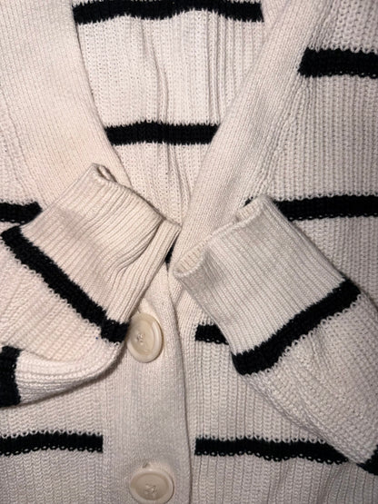 XS/S Universal Thread White Black Striped Oversized Cardigan