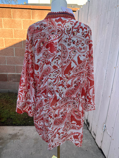 L/XL Floral Burnt Orange Kimono