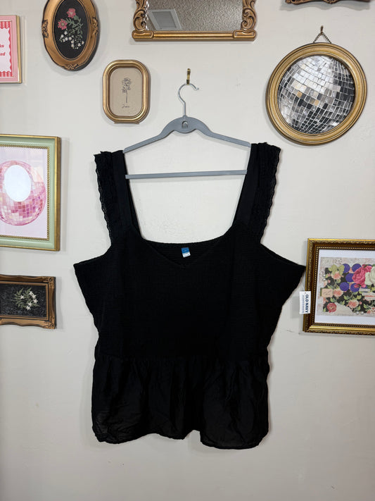 4x NWT Black Peplum Tank Top