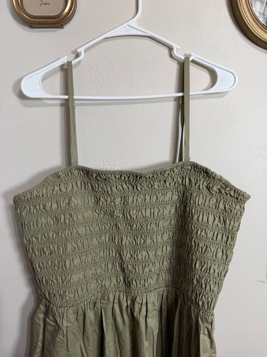 XXL Green Smocked Maxi Dress