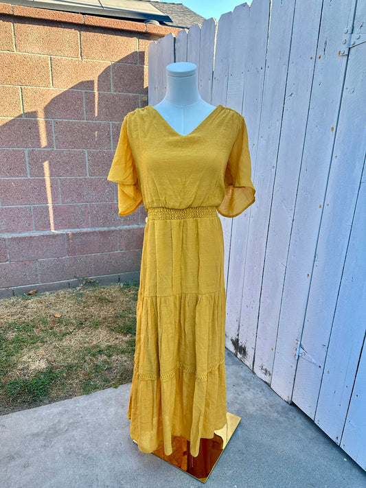 XL Mustard Maxi Dress