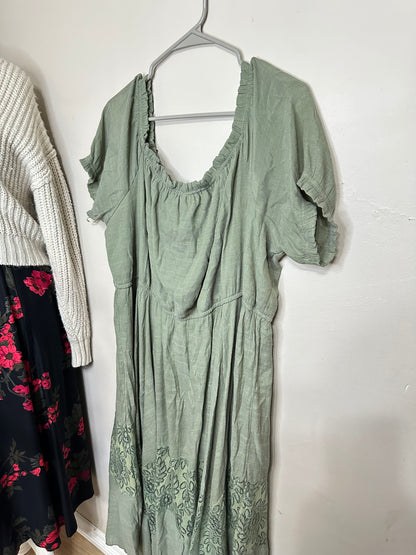 3x Sage w/ Lace Detail Dress