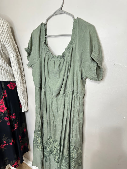 3x Sage w/ Lace Detail Dress