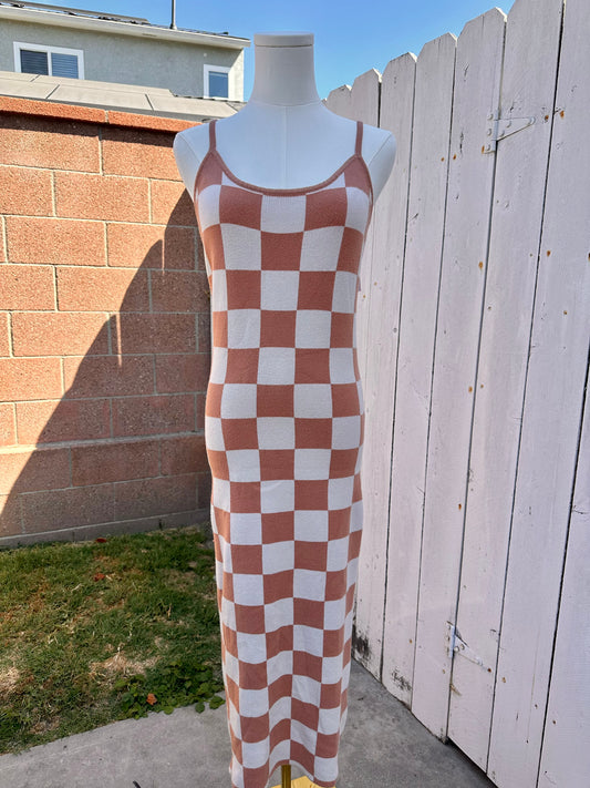 M/L Checkered Bodycon Dress