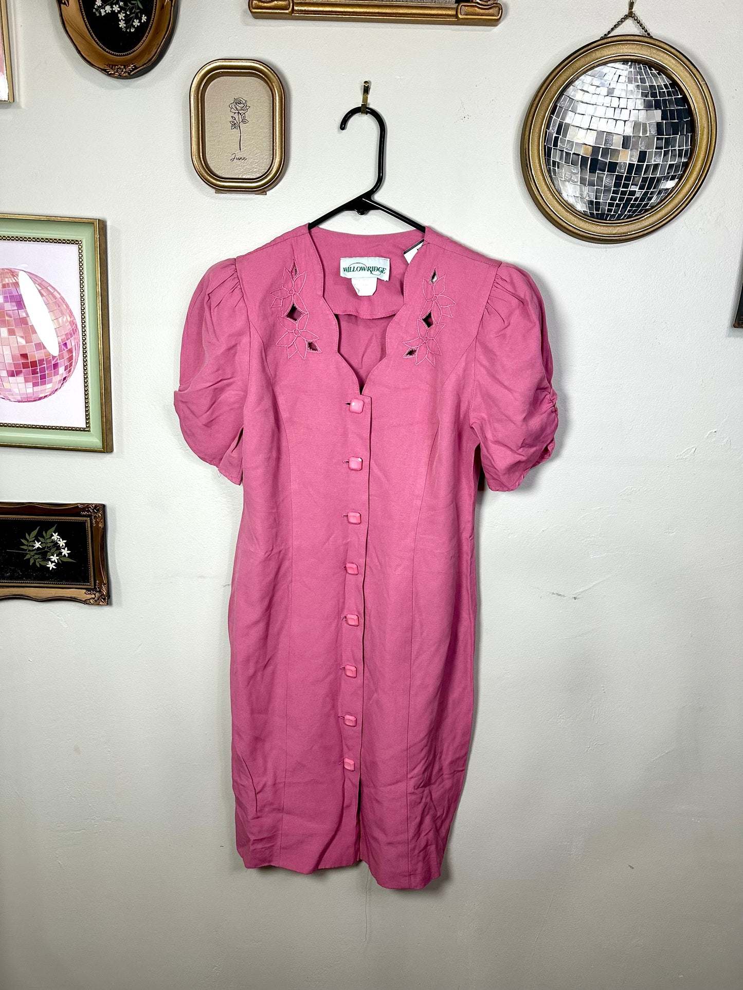 Size 4 Vintage 1980s Pink Wiggle Sheath Dress