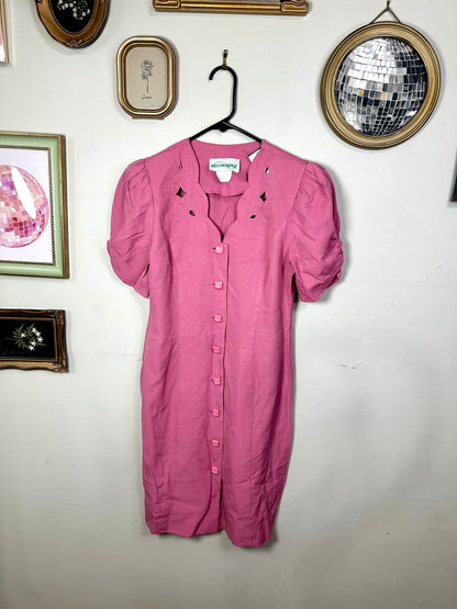Size 4 Vintage 1980s Pink Wiggle Sheath Dress