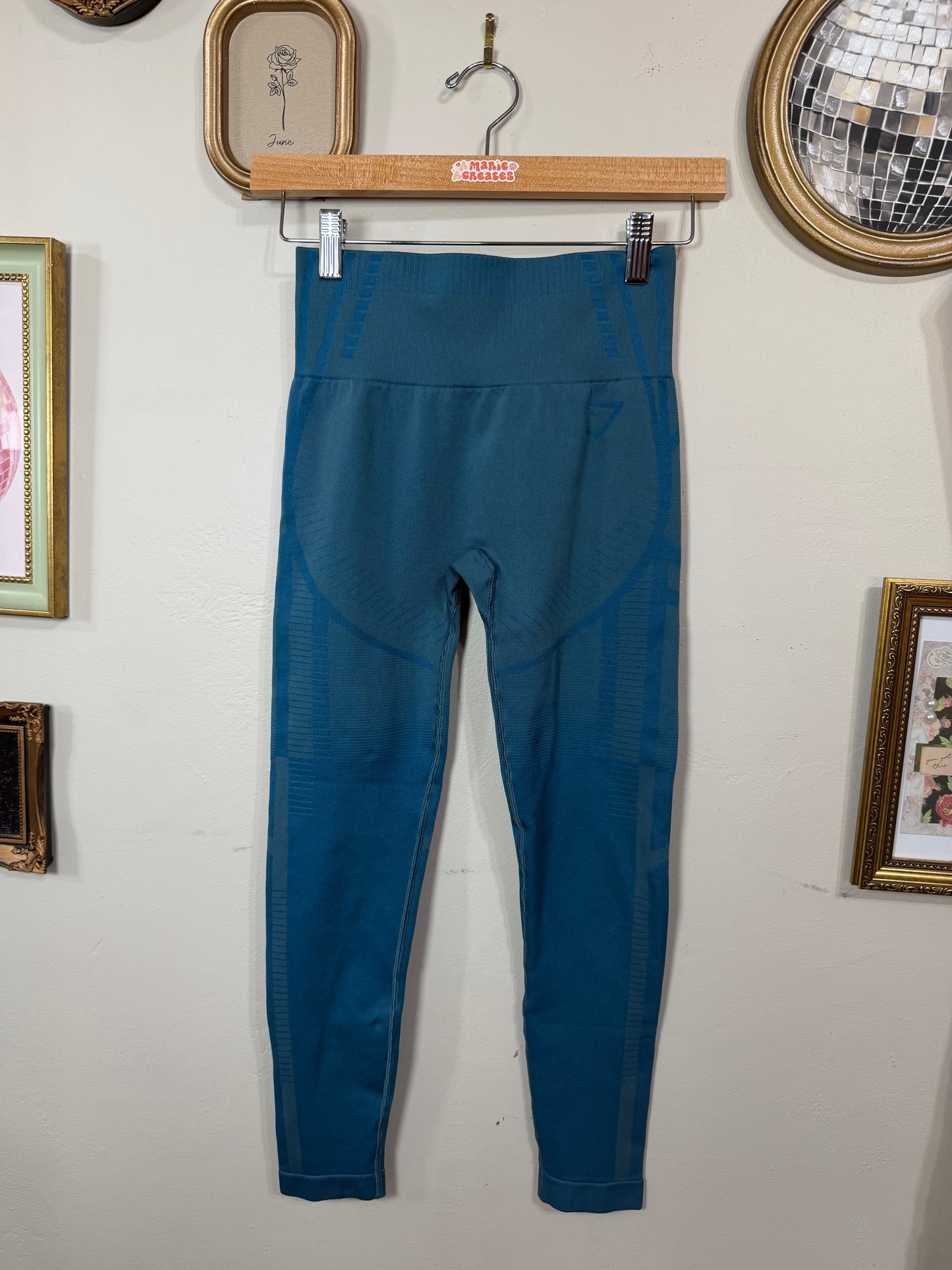 Waist: 11.5 Geo Seamless Blue Leggings