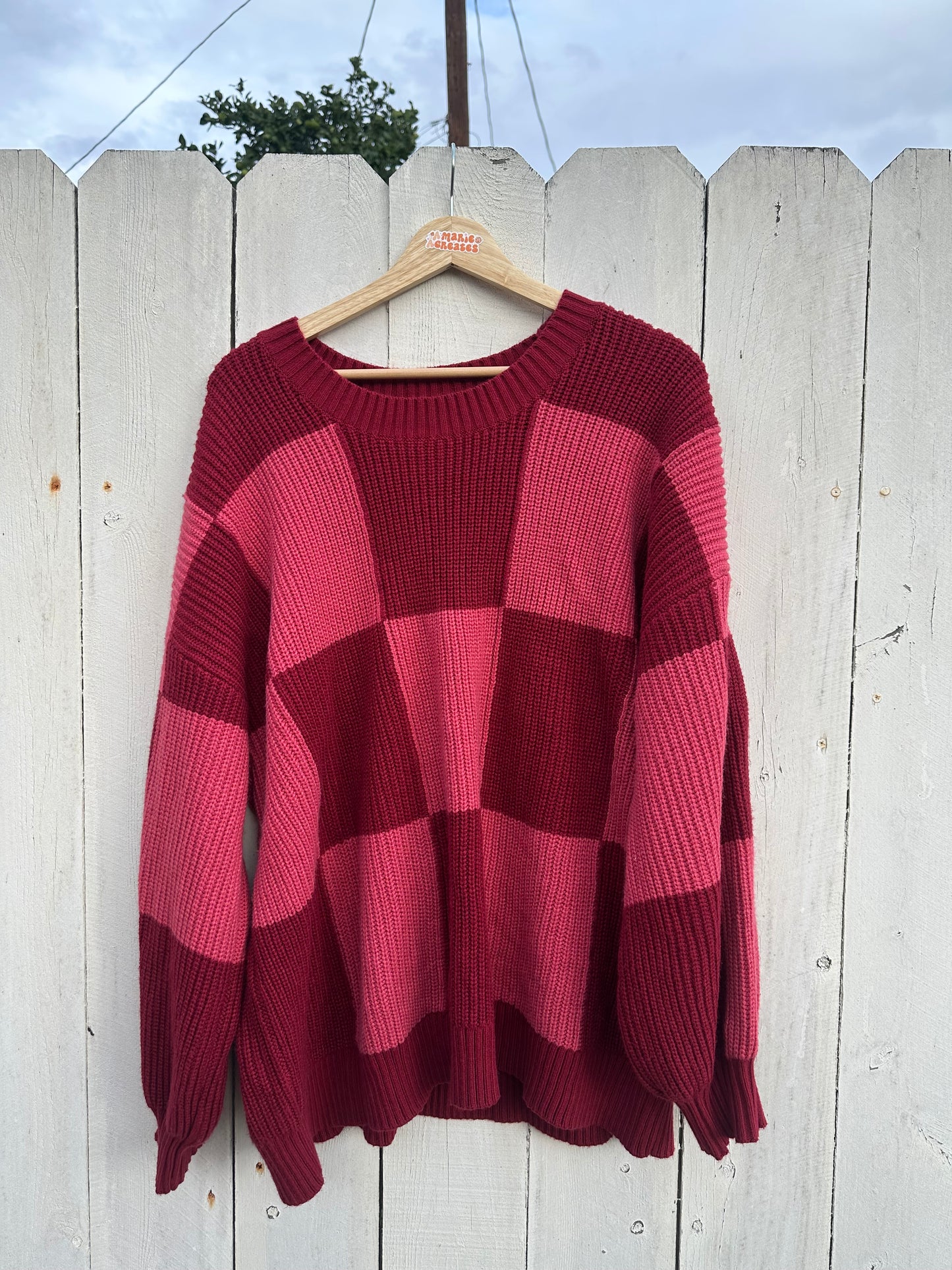3x Pink Checkered Sweater
