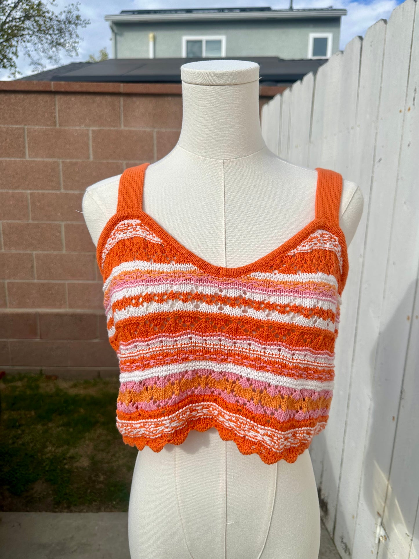 Large Retro Crochet Tank Top