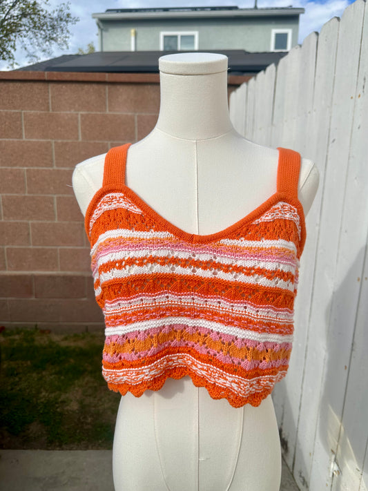 Large Retro Crochet Tank Top