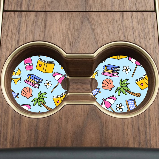 Summer Bookish Car Coaster