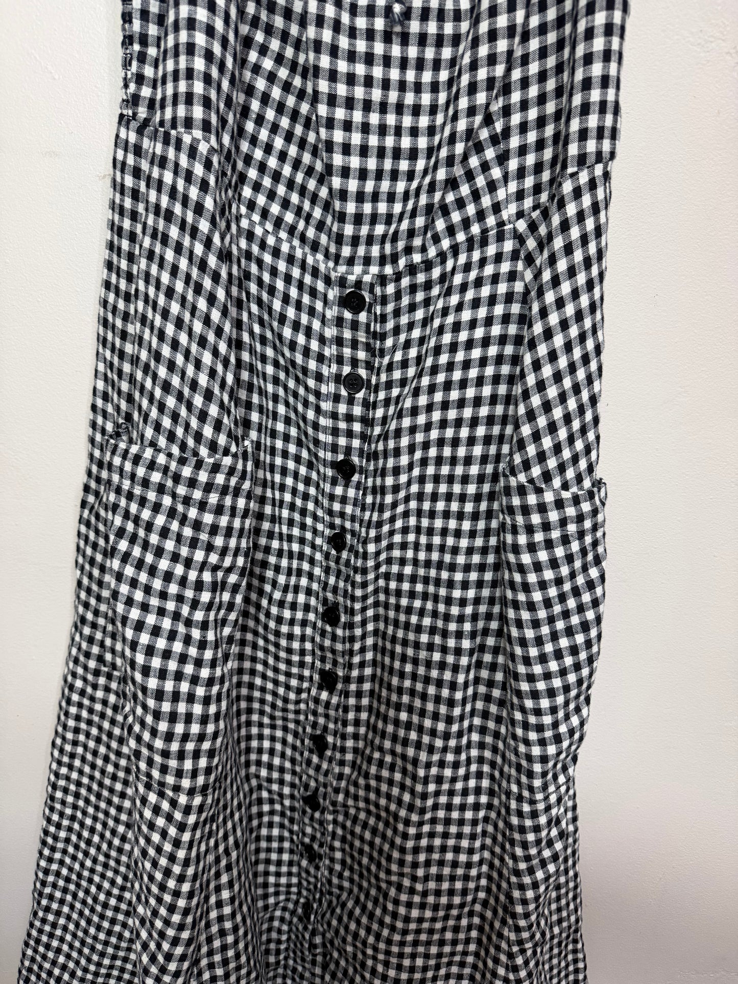 Size 16 Black White Gingham Midi Dress
